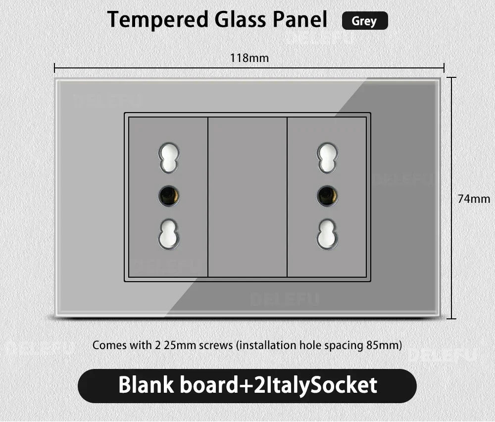Grau Glas Smart Steckdose USB C & Wifi Schalter