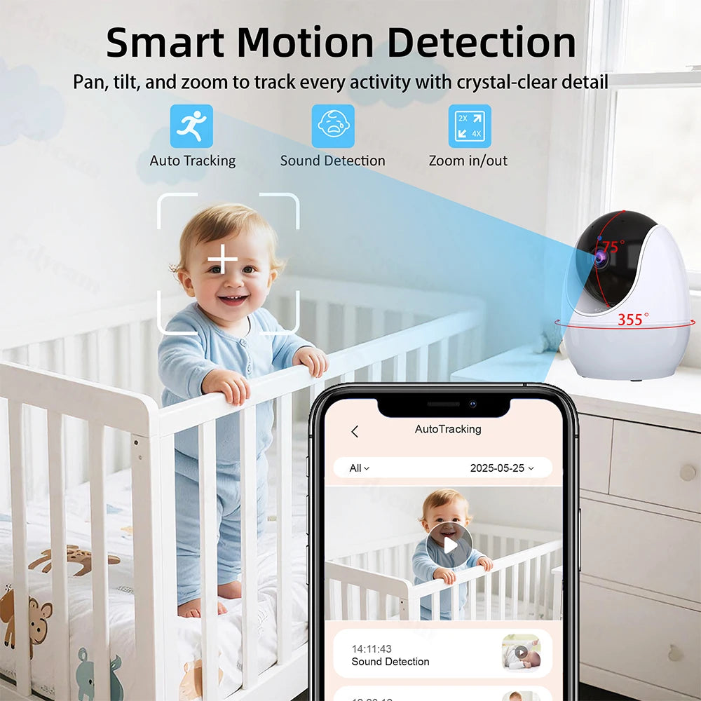 1080P HD WiFi Baby Monitor 4.3 inch with App