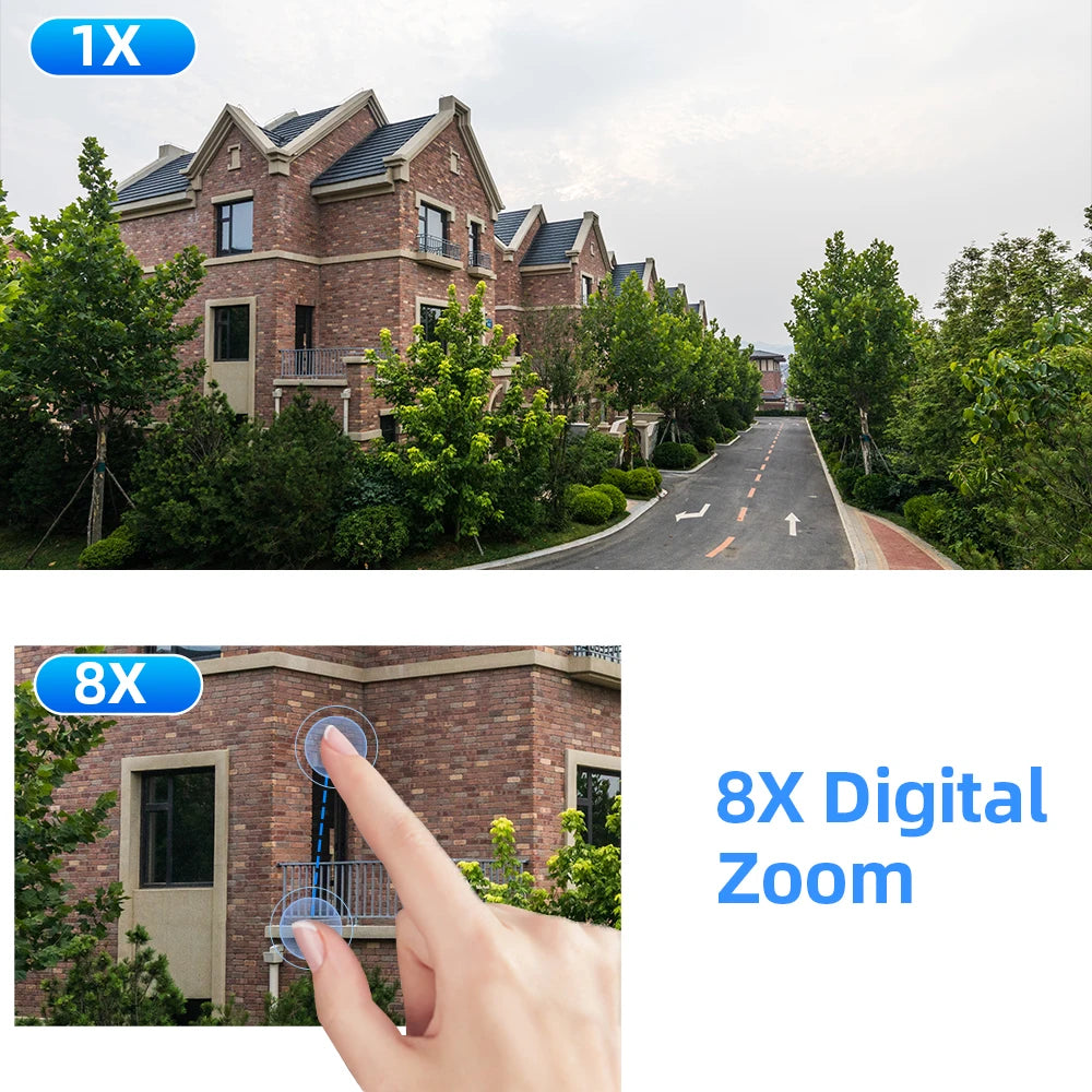 4K WLAN Überwachungskamera 8MP mit Dual-Objektiv & Zoom