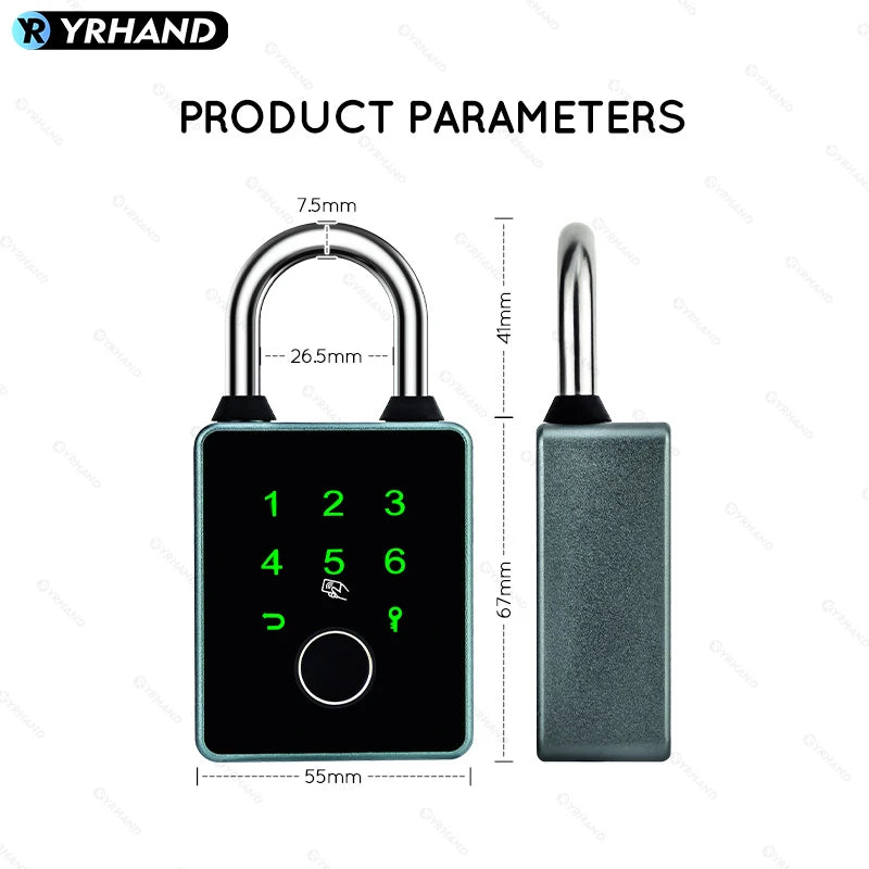 Smart Fingerabdruck-Vorhängeschloss mit Tuya App