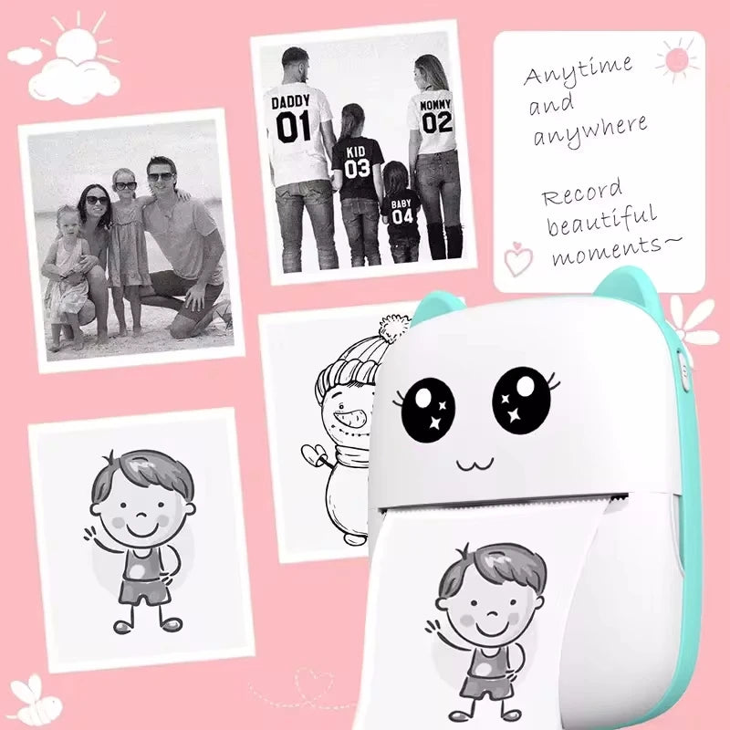 Mini Bluetooth Katzendrucker 58mm für Fotos & Etiketten