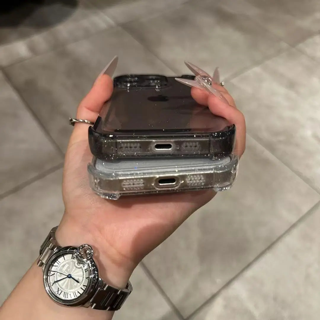 Glitzer Transparent Hülle Silikon für iPhone 17