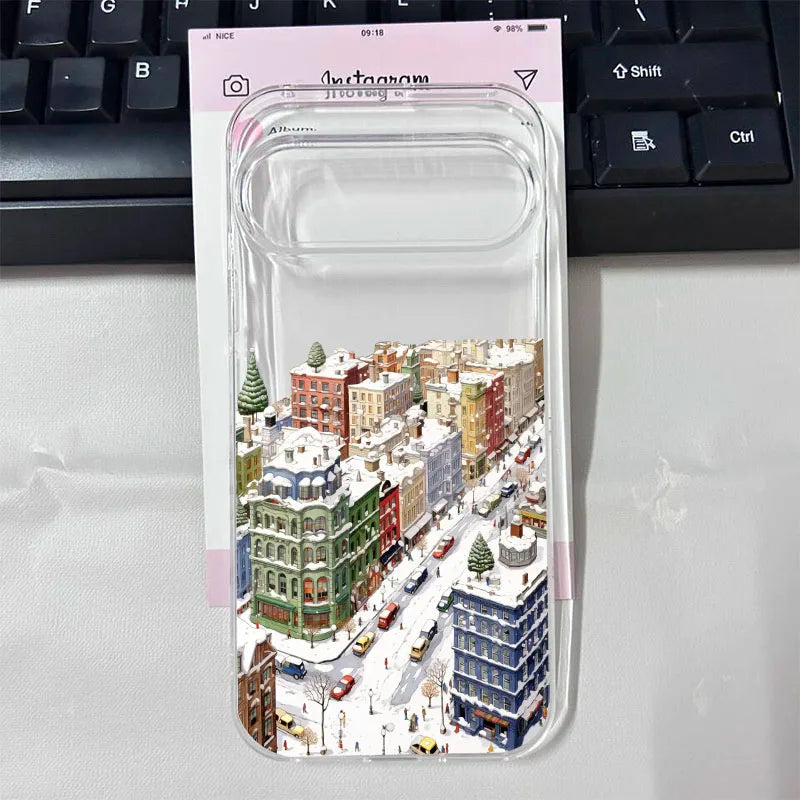 Cute winter phone case with Christmas motif for Google Pixel