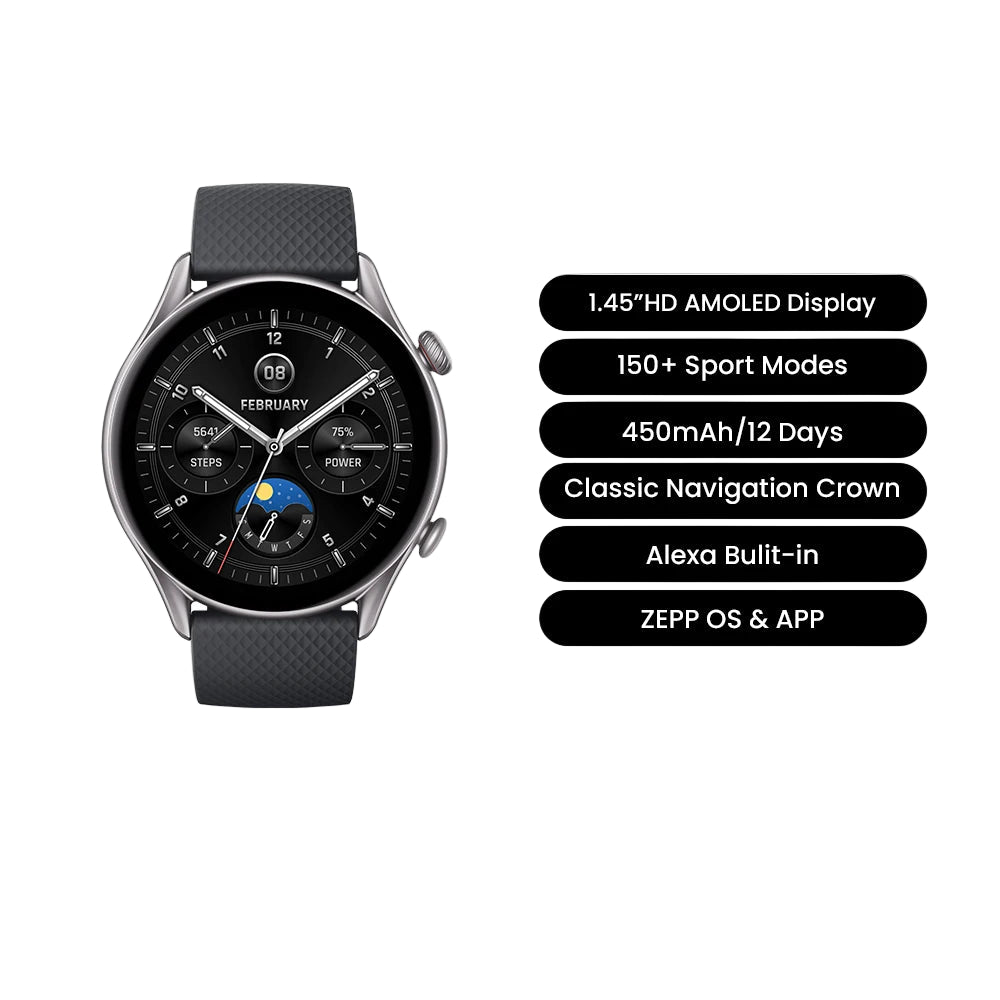 Elegante 46mm Smartwatch mit 150 Sportmodi