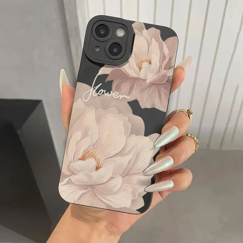 Ölmalerei Blumen Matte Hülle für iPhone 17