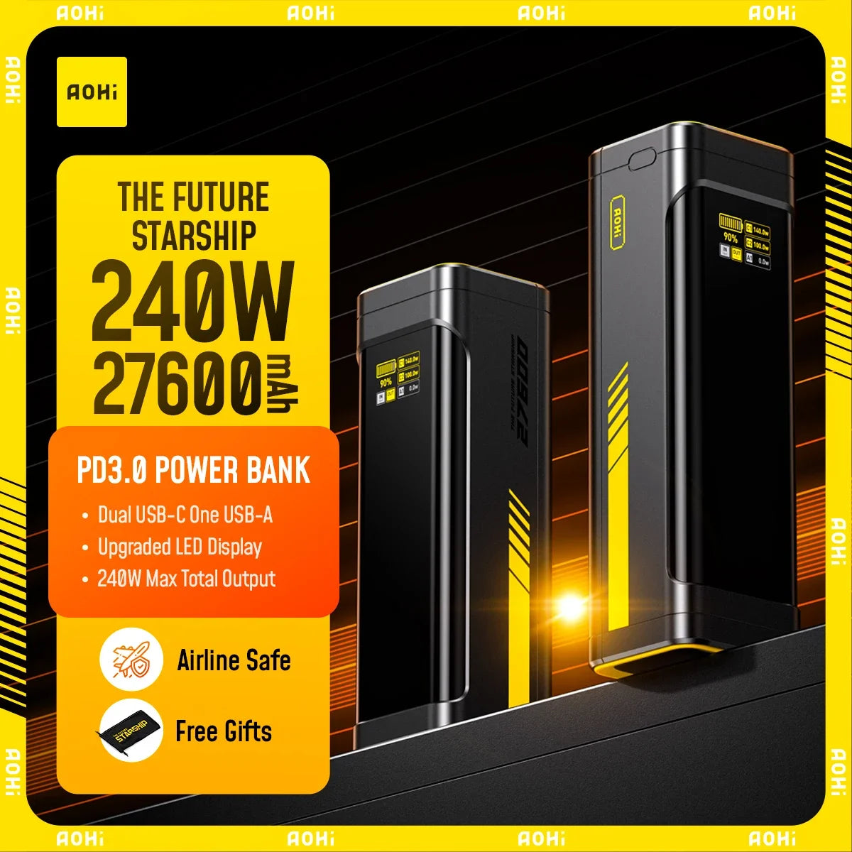 AOHI Starship 240W Powerbank 27600mAh