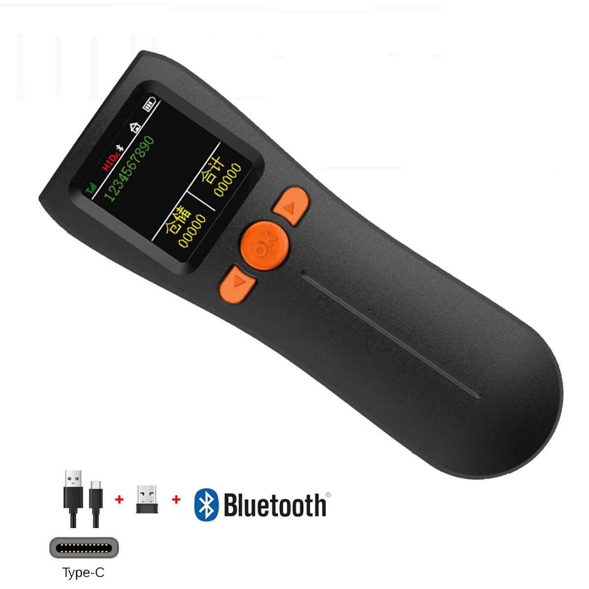 Tragbarer 2D Bluetooth Barcode-Scanner mit Display