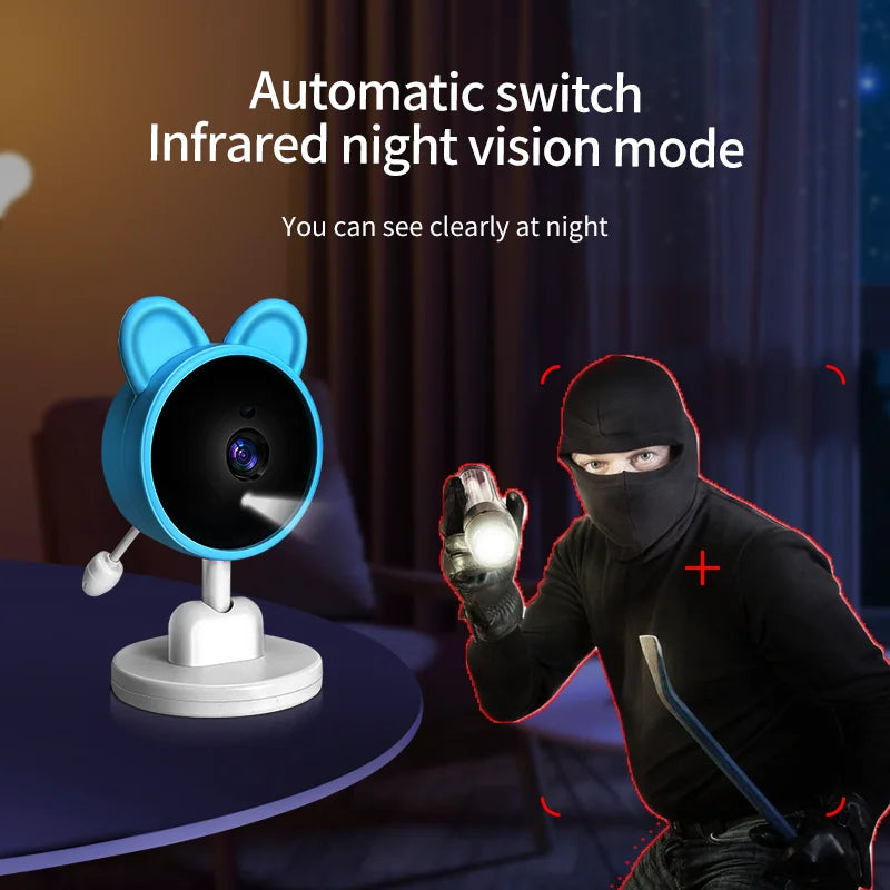 Infrared baby monitor with night vision and temperature display