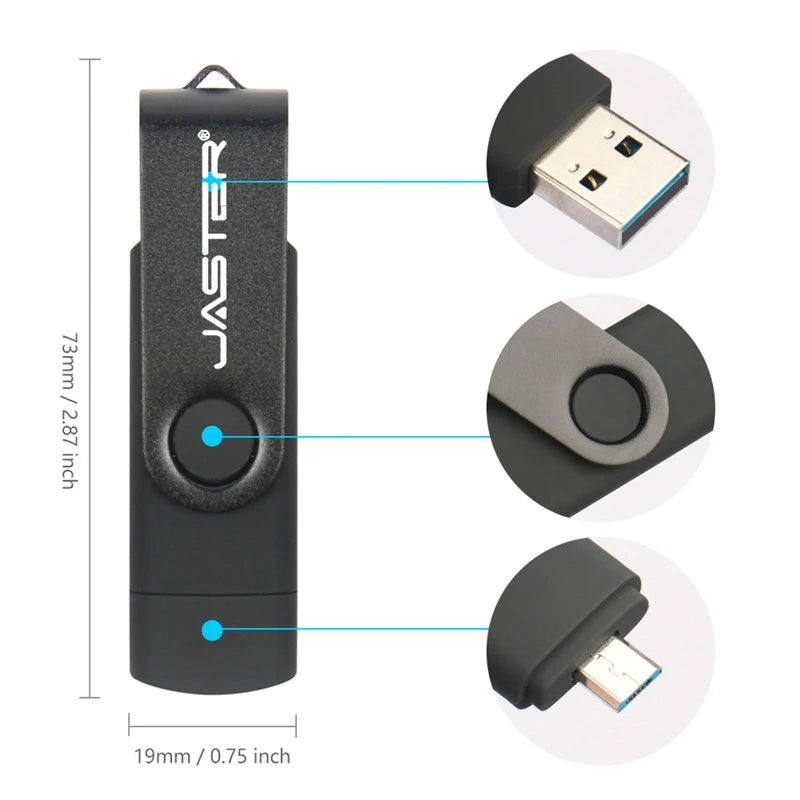 JASTER USB-Stick drehbar 128GB mit Logo Geschenk