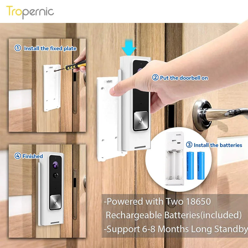 Wasserdichte Wifi Video-Türklingel 1080P Tuya App