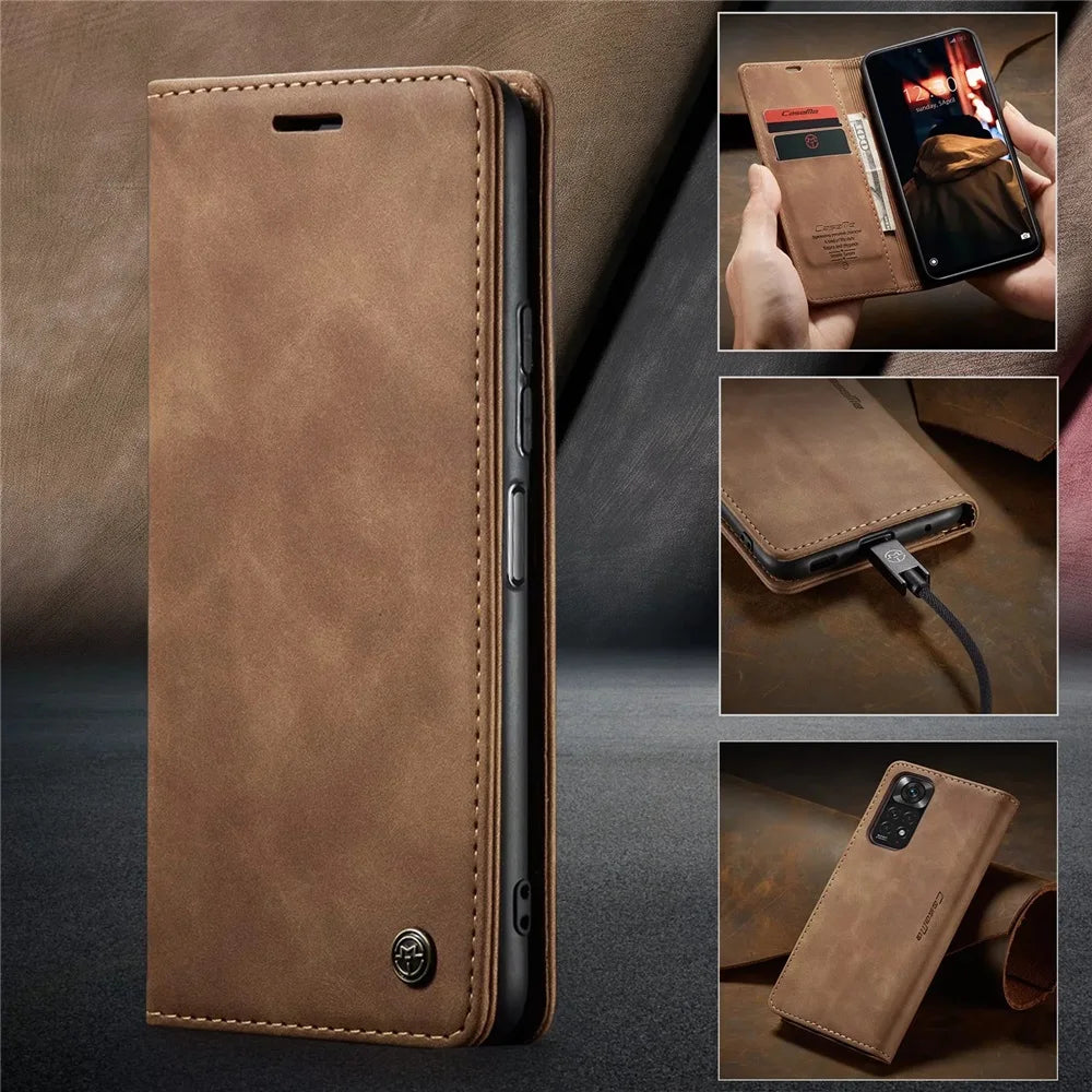Matte Lederhülle für Xiaomi Mi 9T 10T 11T 12T Pro Lite 5G Redmi Note 8 9S 10 11 11S 12Pro Wallet Flip Cover Poco X5 F3 M3 Pro