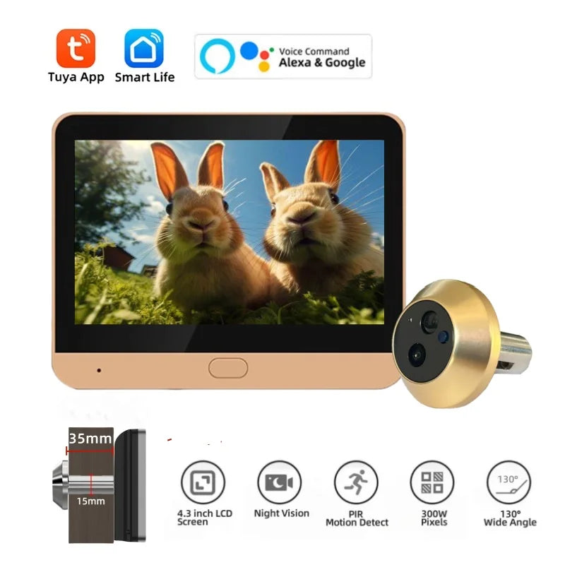 Smart Life WiFi Türspion Kamera 4.3" 3MP Bildschirm