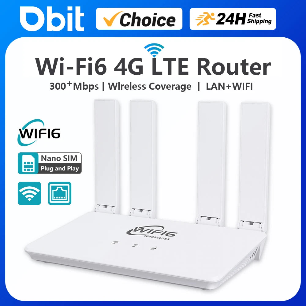 4G LTE WiFi6 Router mit SIM & Hotspot