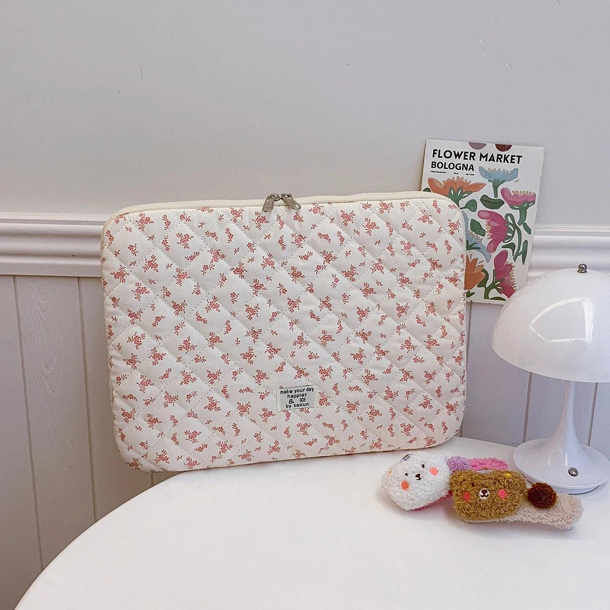Sac pour ordinateur portable matelassé à imprimé floral
