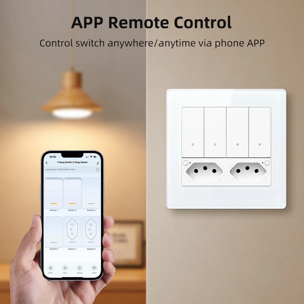 WLAN Smart Schalter und Steckdose 4x4 Brasilien