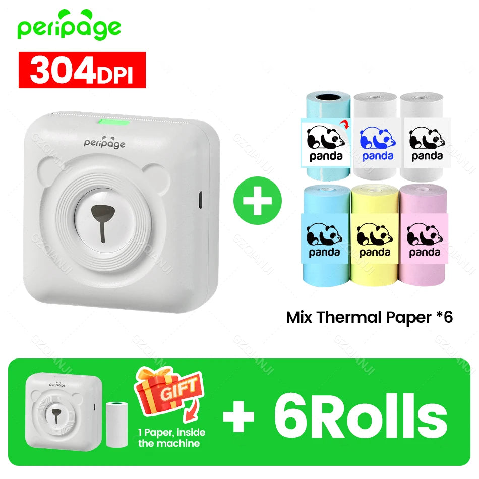 PeriPage A6 Mini Fotodrucker 304 DPI Bluetooth Tragbar