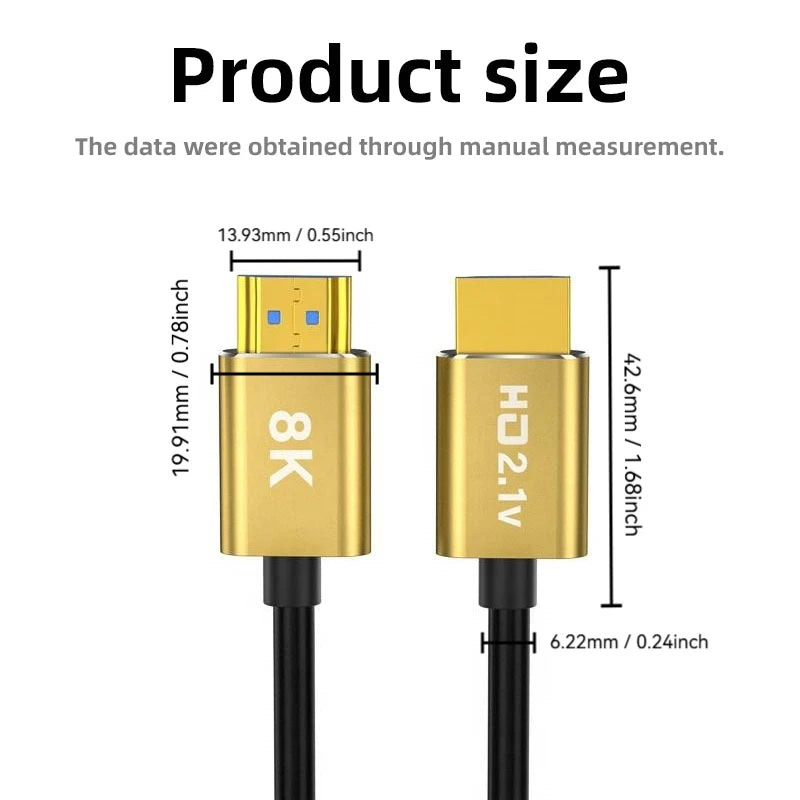 8K HDMI 2.1 Kabel 48Gbps 4K 120Hz HDR 0,5-5m