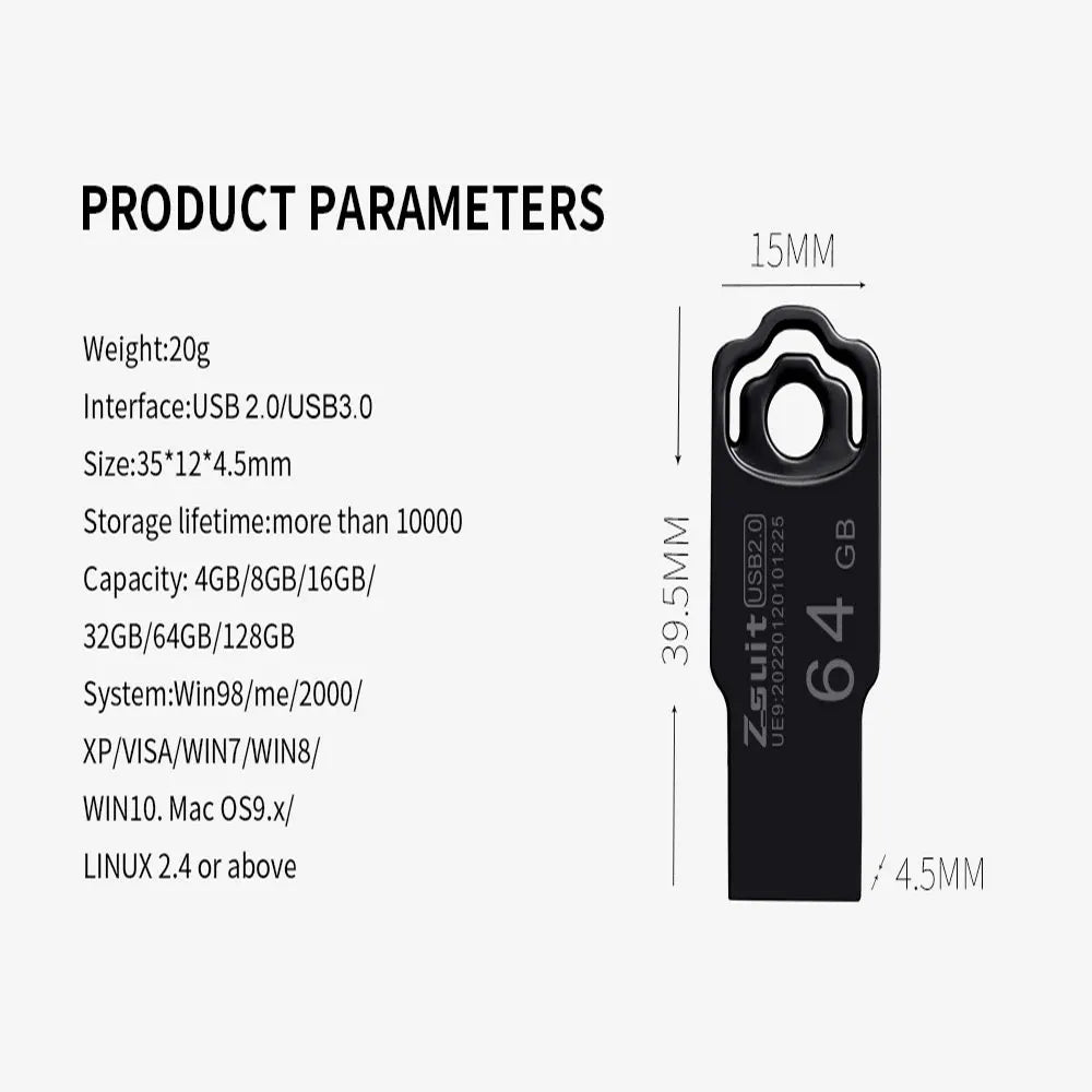 Metall USB-Stick 64GB 32GB 128GB Wasserdicht