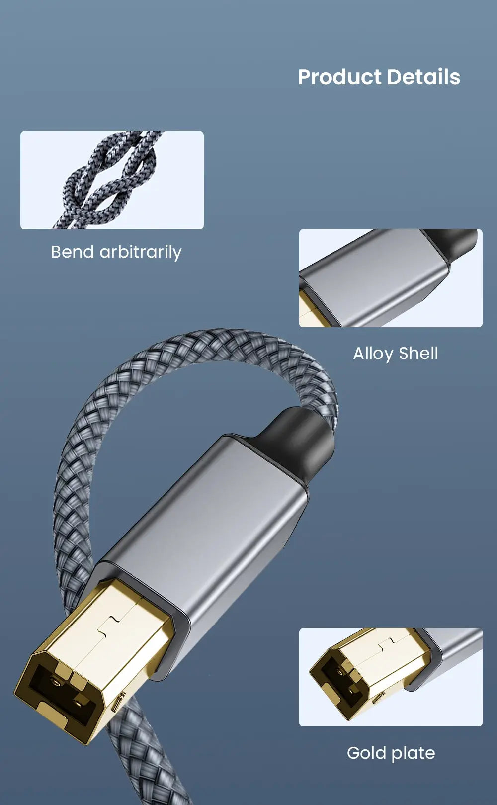 USB-B auf USB-A Druckerkabel 2.0