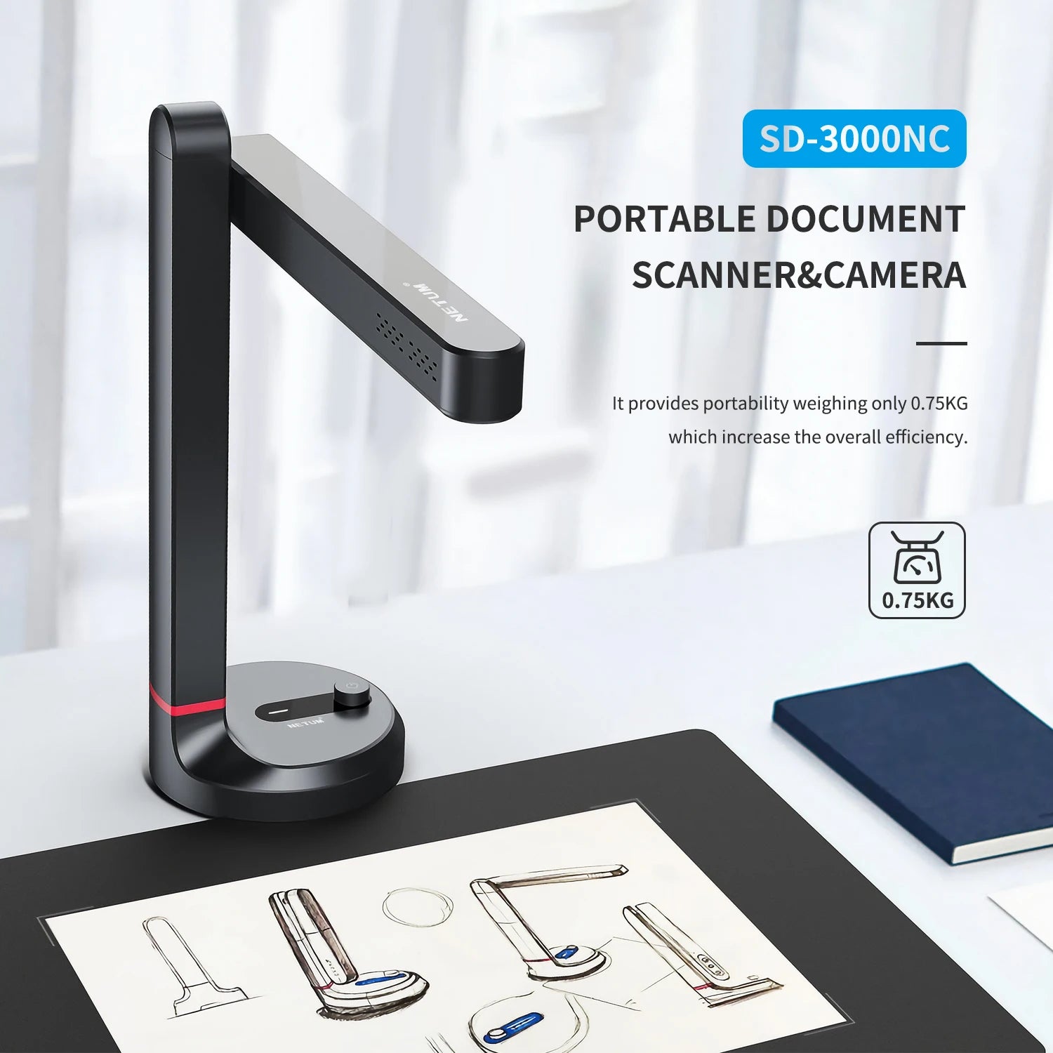 Automatischer Dokumentenscanner mit OCR & LED Lampe