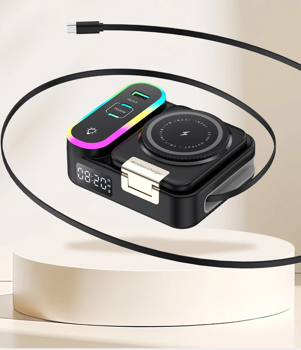 8-in-1 Magnetisches Magsafe Ladegerät mit Typ-C-Kabel