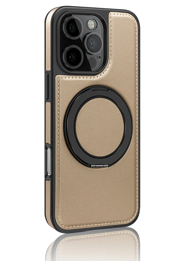 Lederhülle mit 360° Ringständer für iPhone 17