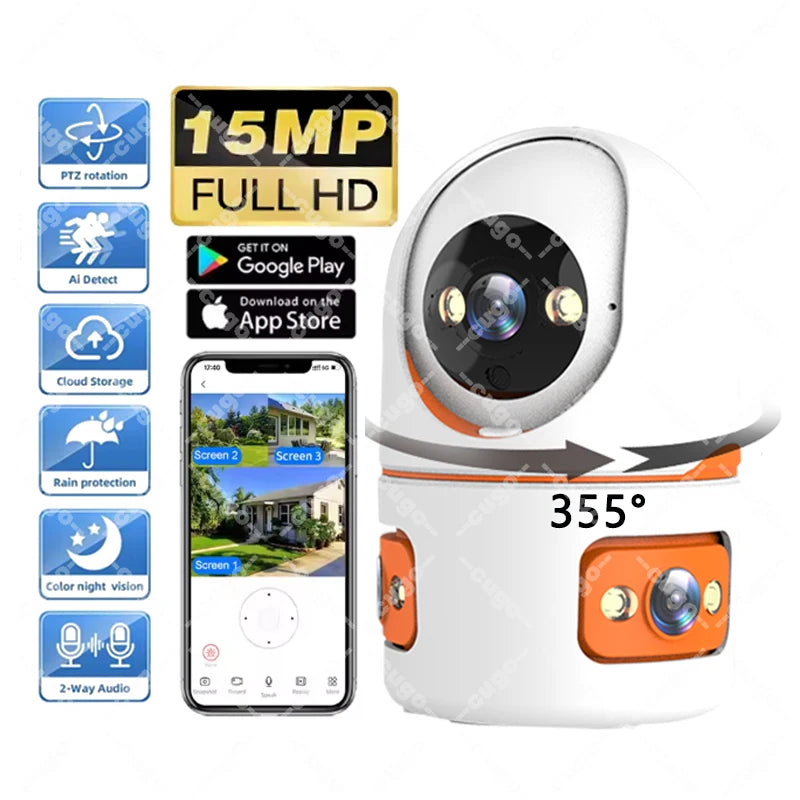 15MP WLAN Überwachungskamera mit PTZ und Babyphone