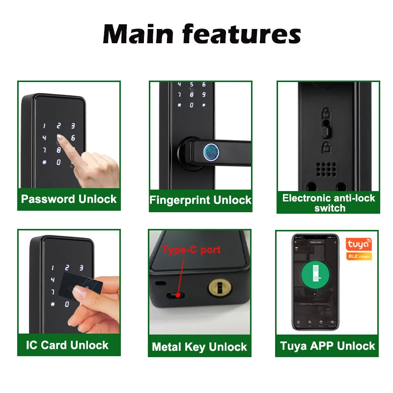 Biometrisches Fingerprint Türschloss Mehrsprachig