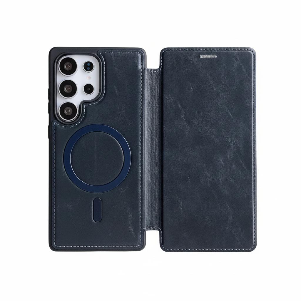 Luxus Lederhülle mit RFID & MagSafe für Galaxy S25