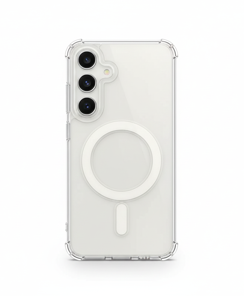 Transparente Magnethülle für Samsung S25 FE Stoßfest