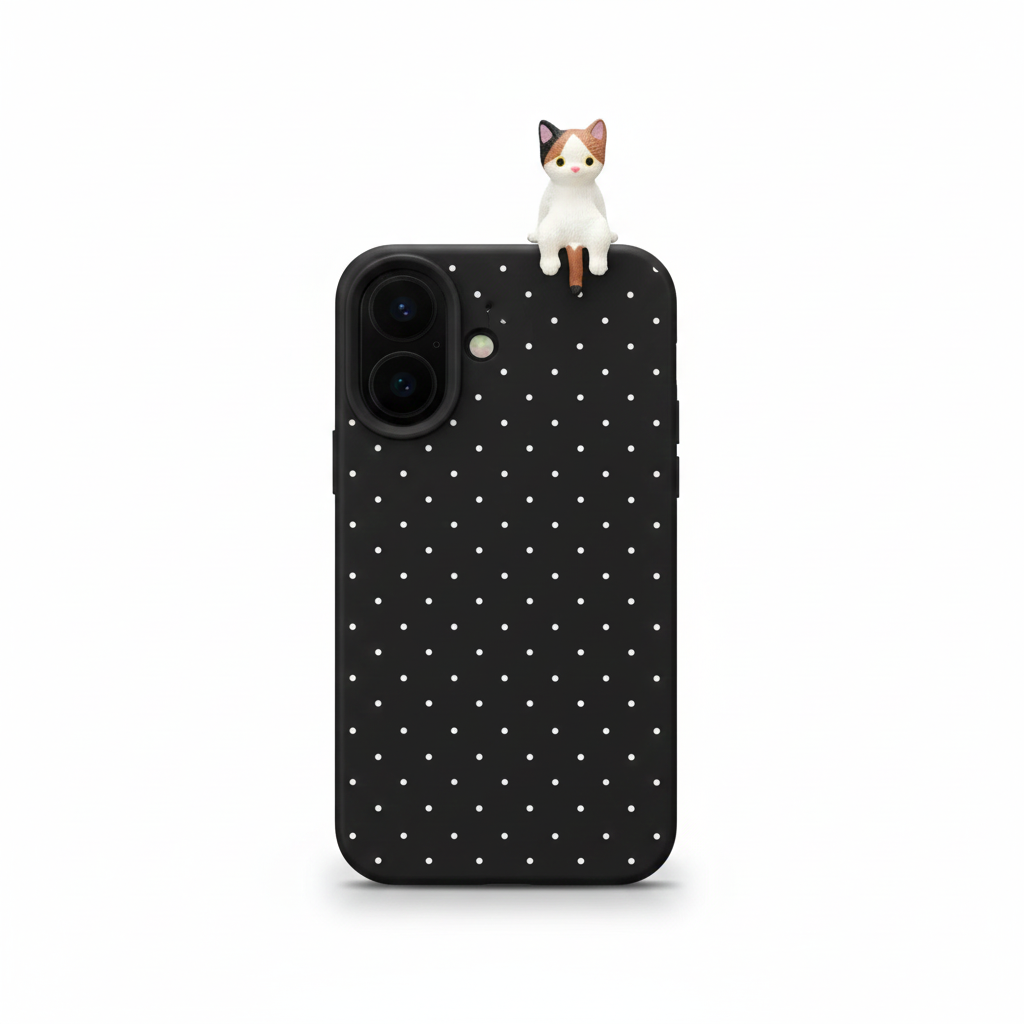3D Katzen Leder Hülle für iPhone 17 & 16