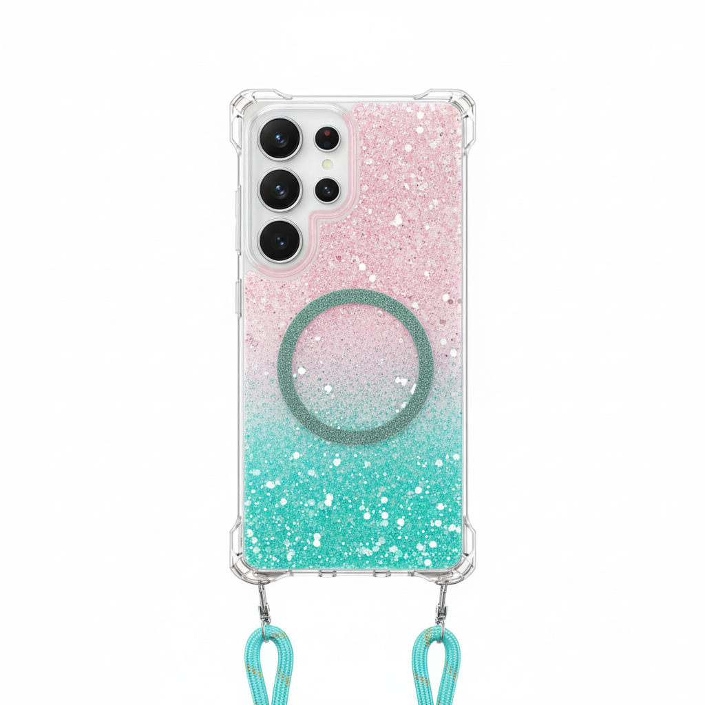 Glitzer Hülle mit Magnetband für Samsung S25 Ultra