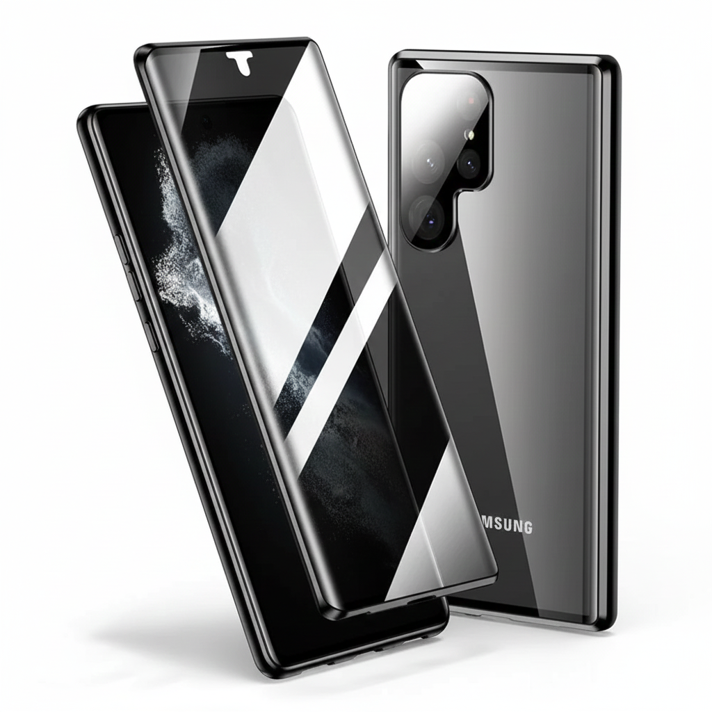 Magnetic 360° glass case for Samsung Galaxy