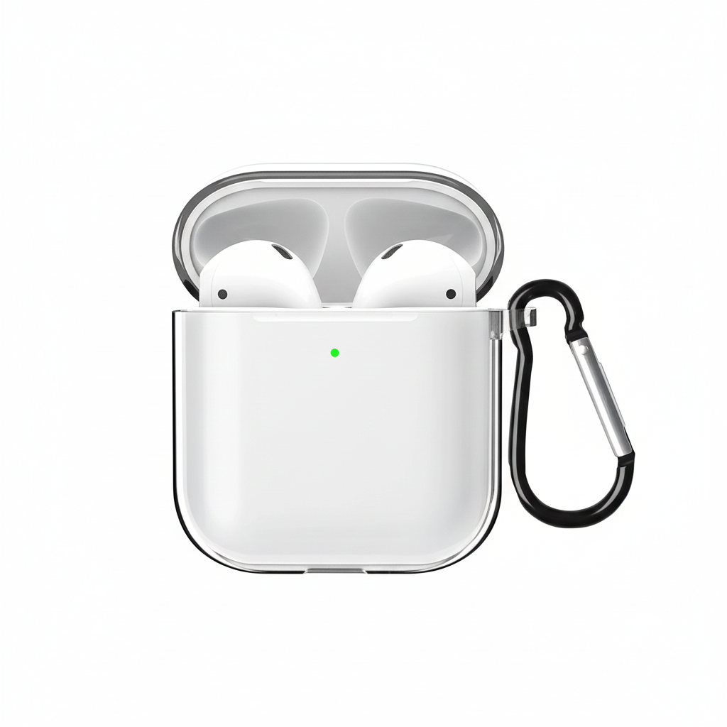 Transparent AirPods case with key ring
