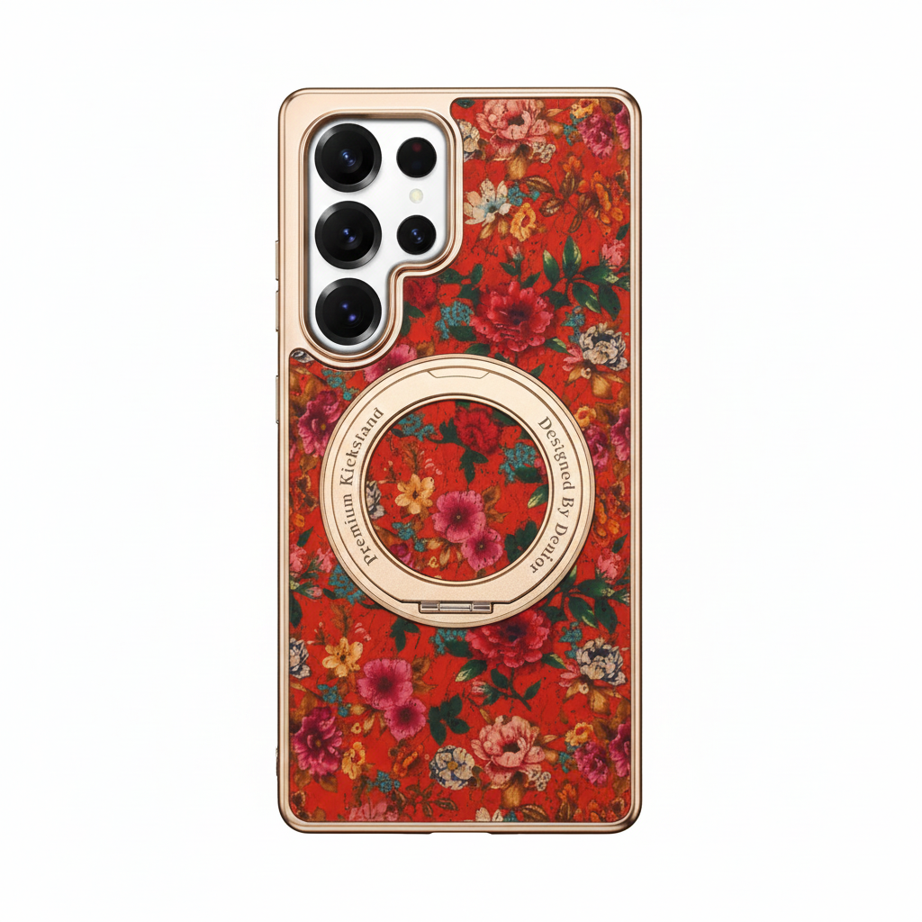 Luxus Blumen Magsafe Hülle mit Ring für Samsung S25