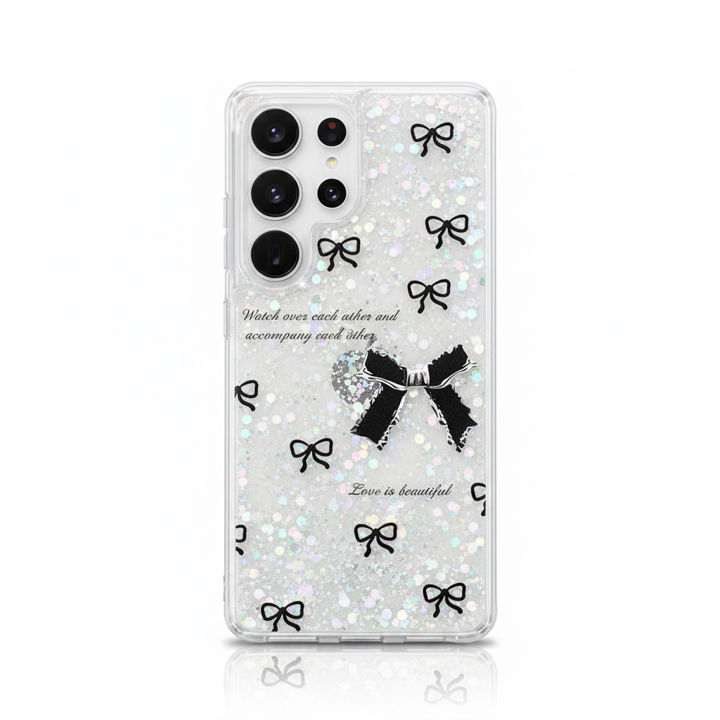 Bling Glitzer Hülle mit Schleife für Galaxy S25 Ultra