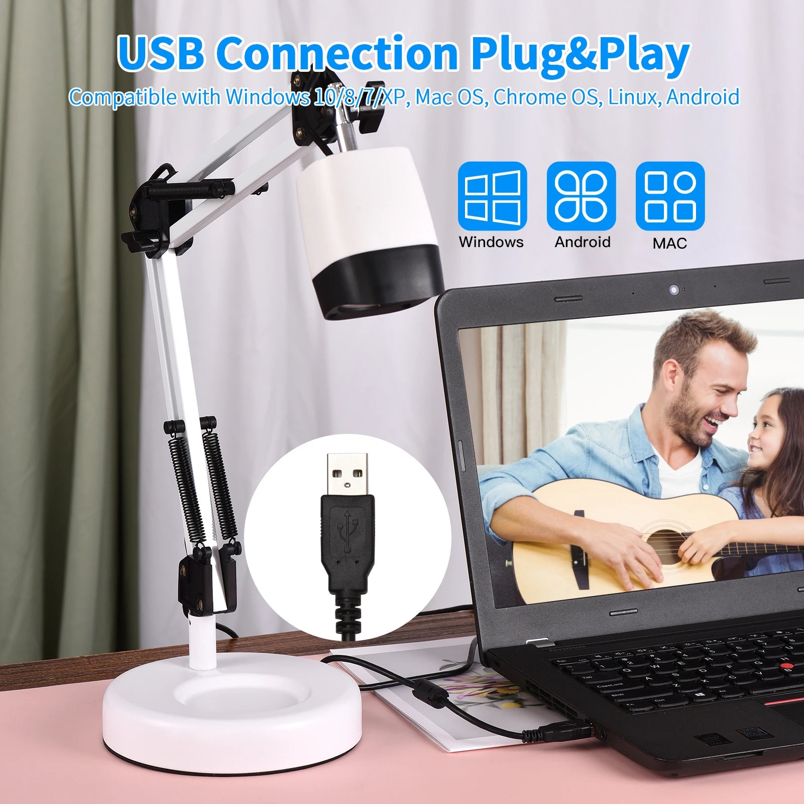 2-in-1 Dokumentenscanner mit Webcam und LED Licht A3