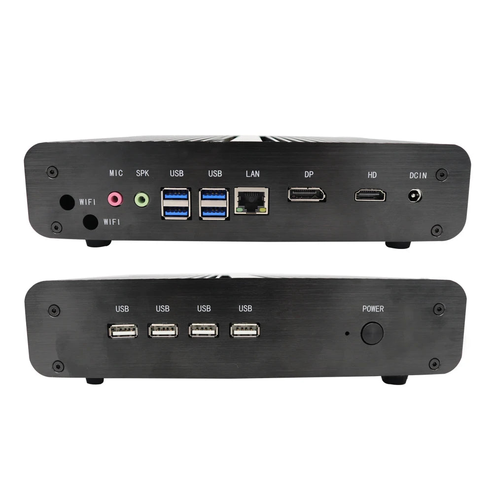 Lüfterloser Mini-PC i7 i3 64GB RAM Dual LAN HDMI DP