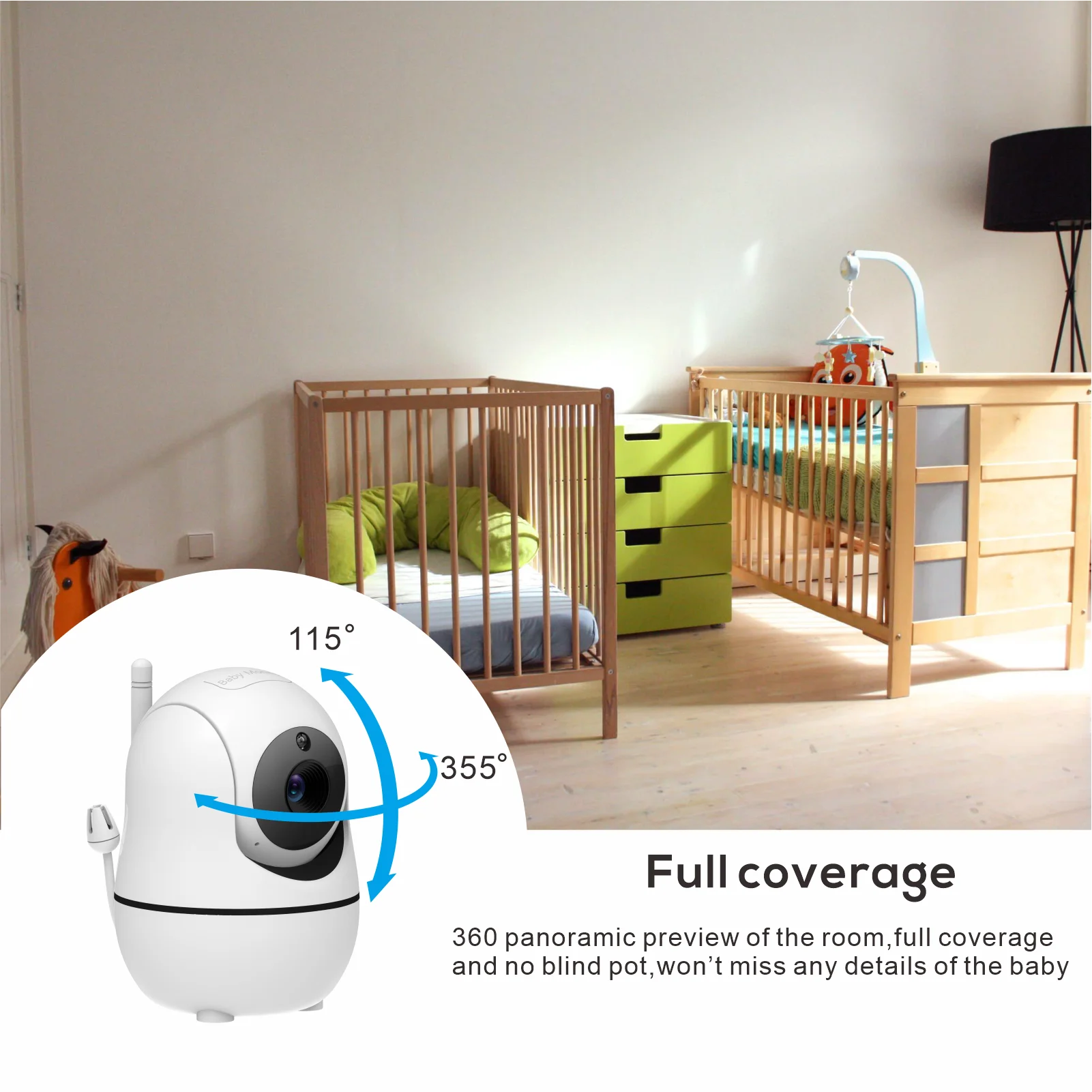 5 Zoll Babyphone Video Monitor mit Kamera Audio Zoom
