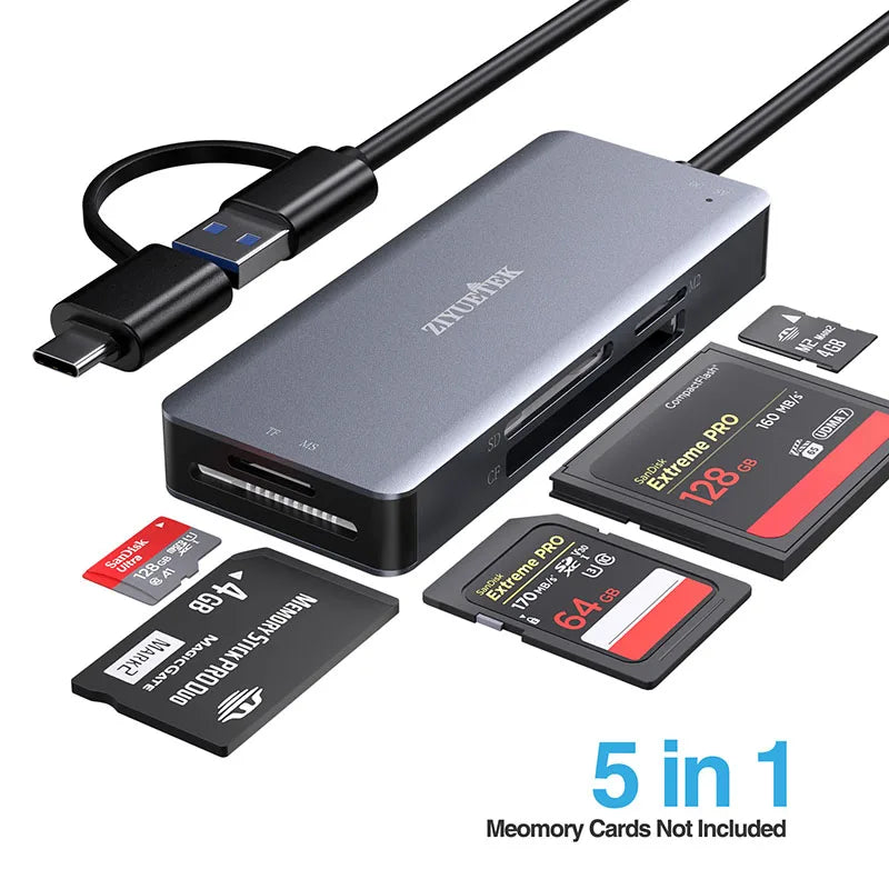 5-in-1 Hochgeschwindigkeits Kartenleser USB 3.0