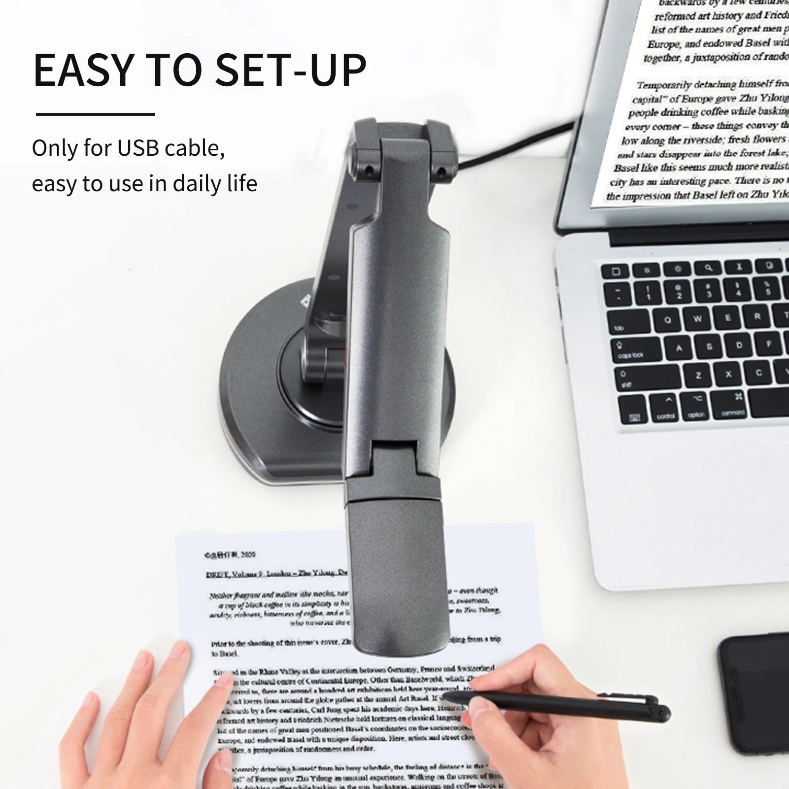 2-in-1 Dokumentenkamera & Buchscanner mit Autofokus