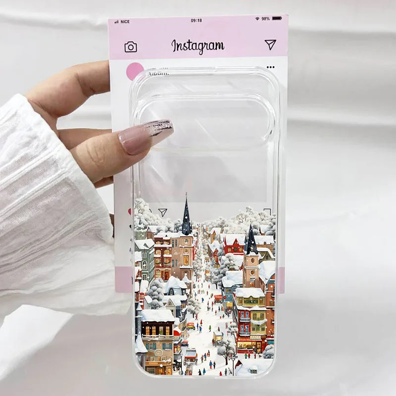 Beautiful winter phone case with snowy landscape for Google Pixel