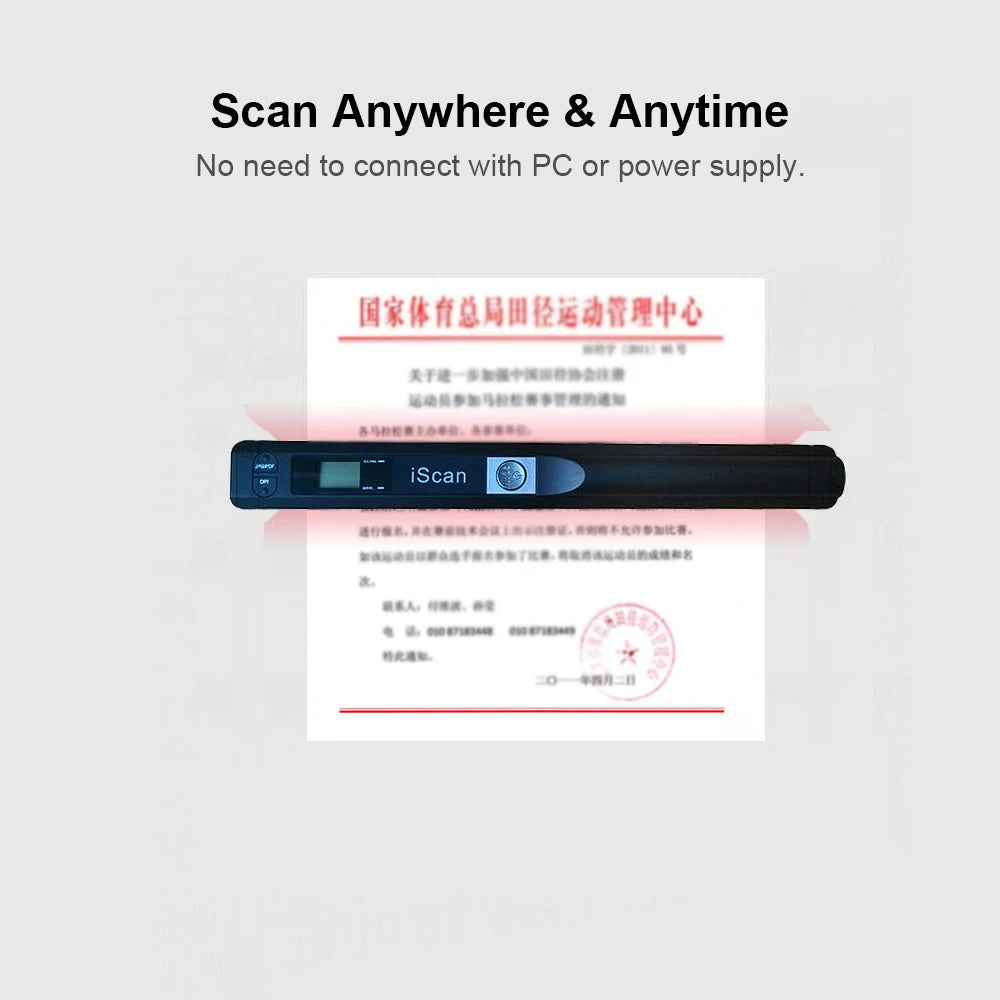 Mobiler Handscanner für Dokumente und Bücher A4 PDF
