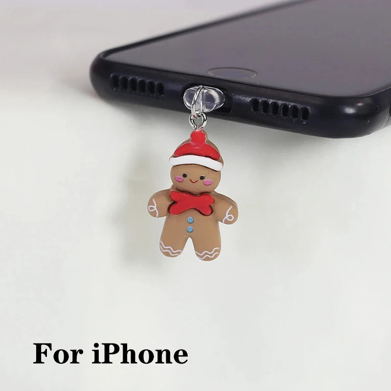 Christmas Cookie Man Dust Plug for iPhone Samsung