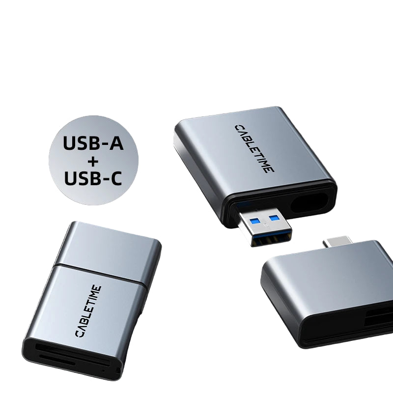 3-in-1 USB Kartenleser für iPhone iPad USB A C