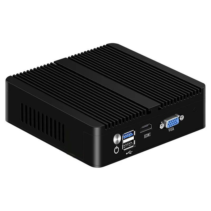 Lüfterloser Mini-PC J1900 4x LAN HDMI VGA USB