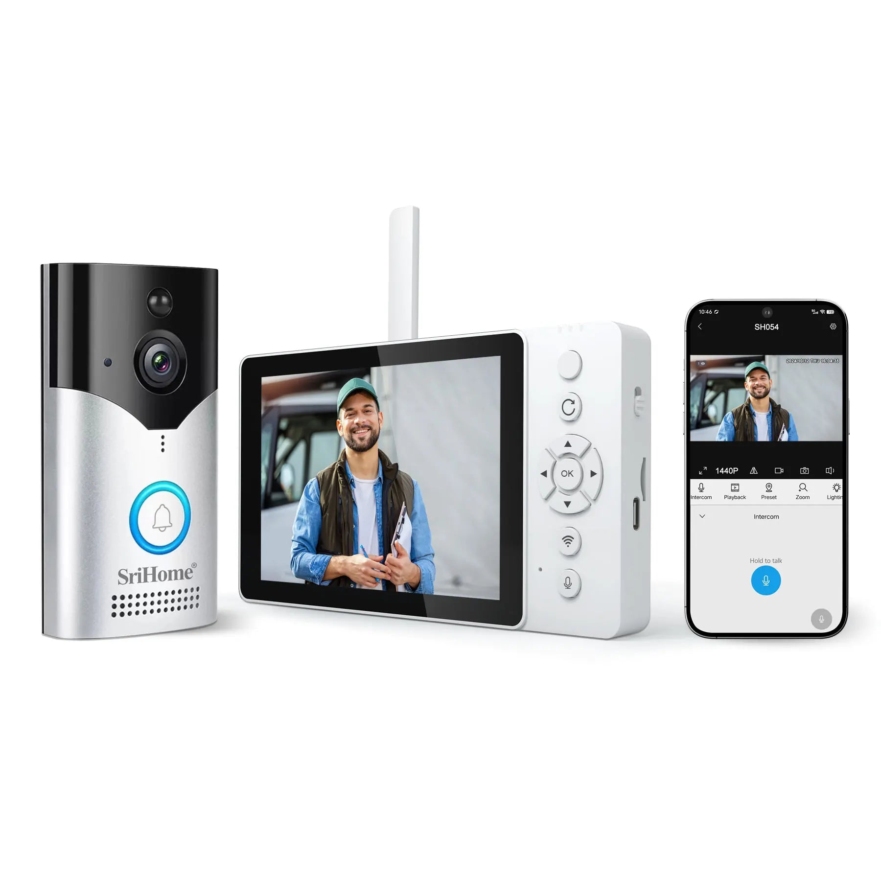 Srihome 5" WIFI Video Türklingel 4MP Weitwinkelkamera