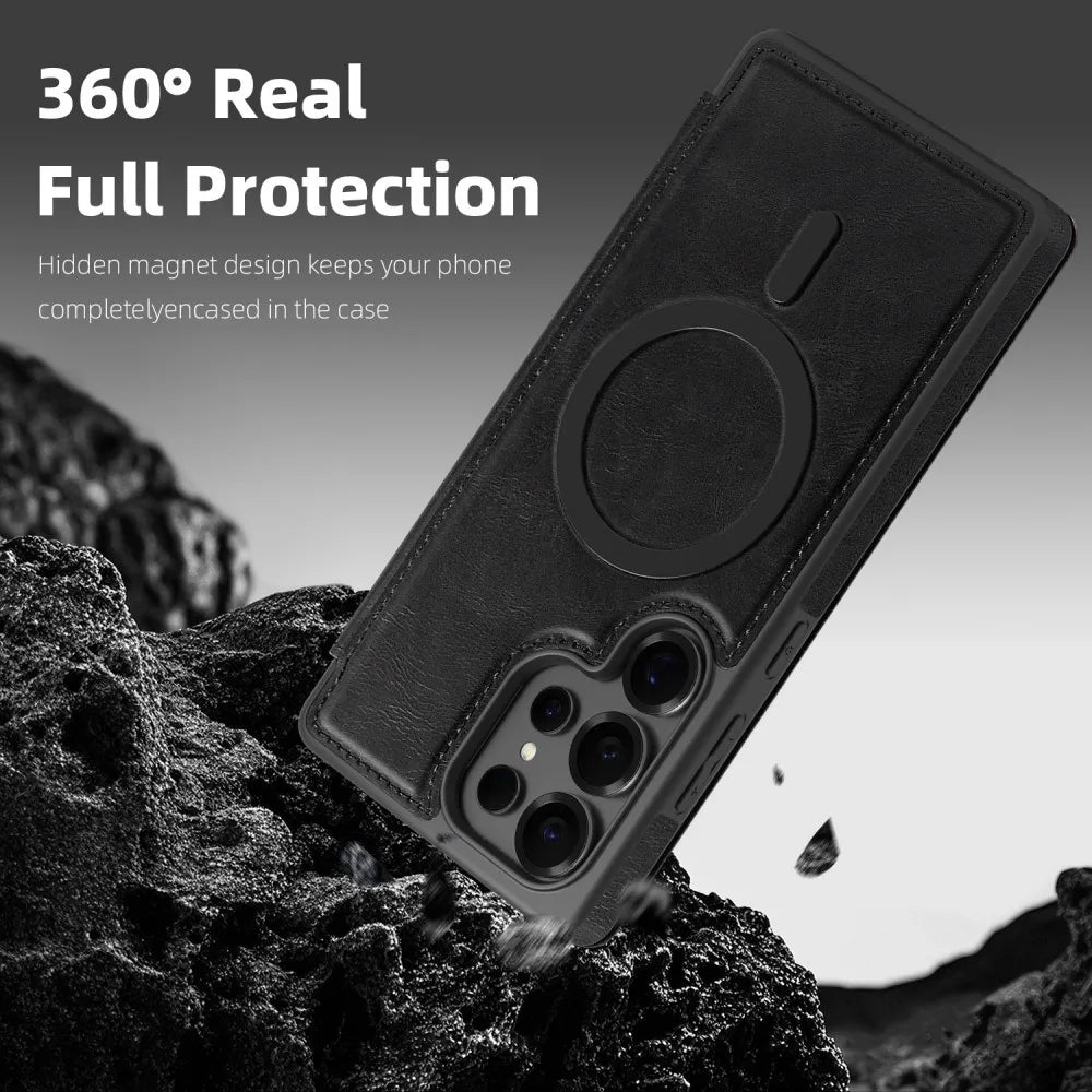 Flip-Lederhülle für Samsung S25 Ultra MagSafe Schutz