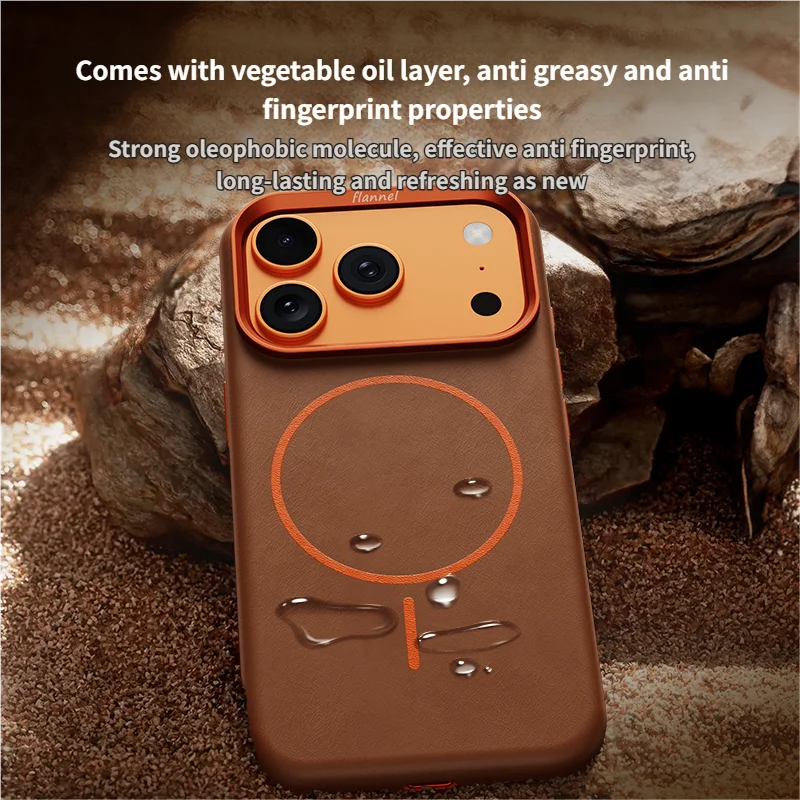 iPhone 17 Pro Max Lederhülle Elefant Textur Magnetisch