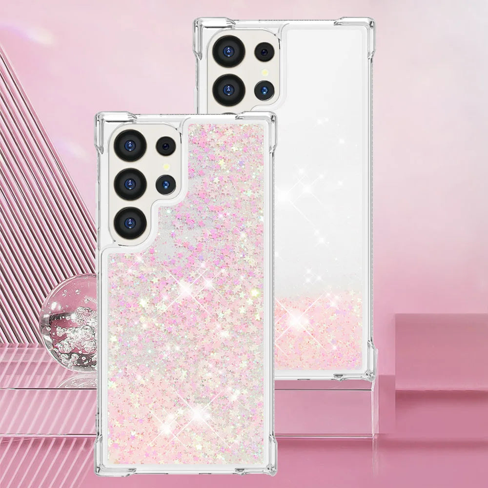Glitzer Flüssig Hülle für Galaxy S21 bis S25